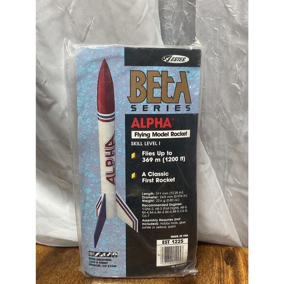 Estes Other - Estes Beta Series Alpha Flying Model Rocket Kit. 1225. Beginner, Skill Level 1